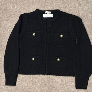 J.Crew Black Cardigan with Gold Buttons